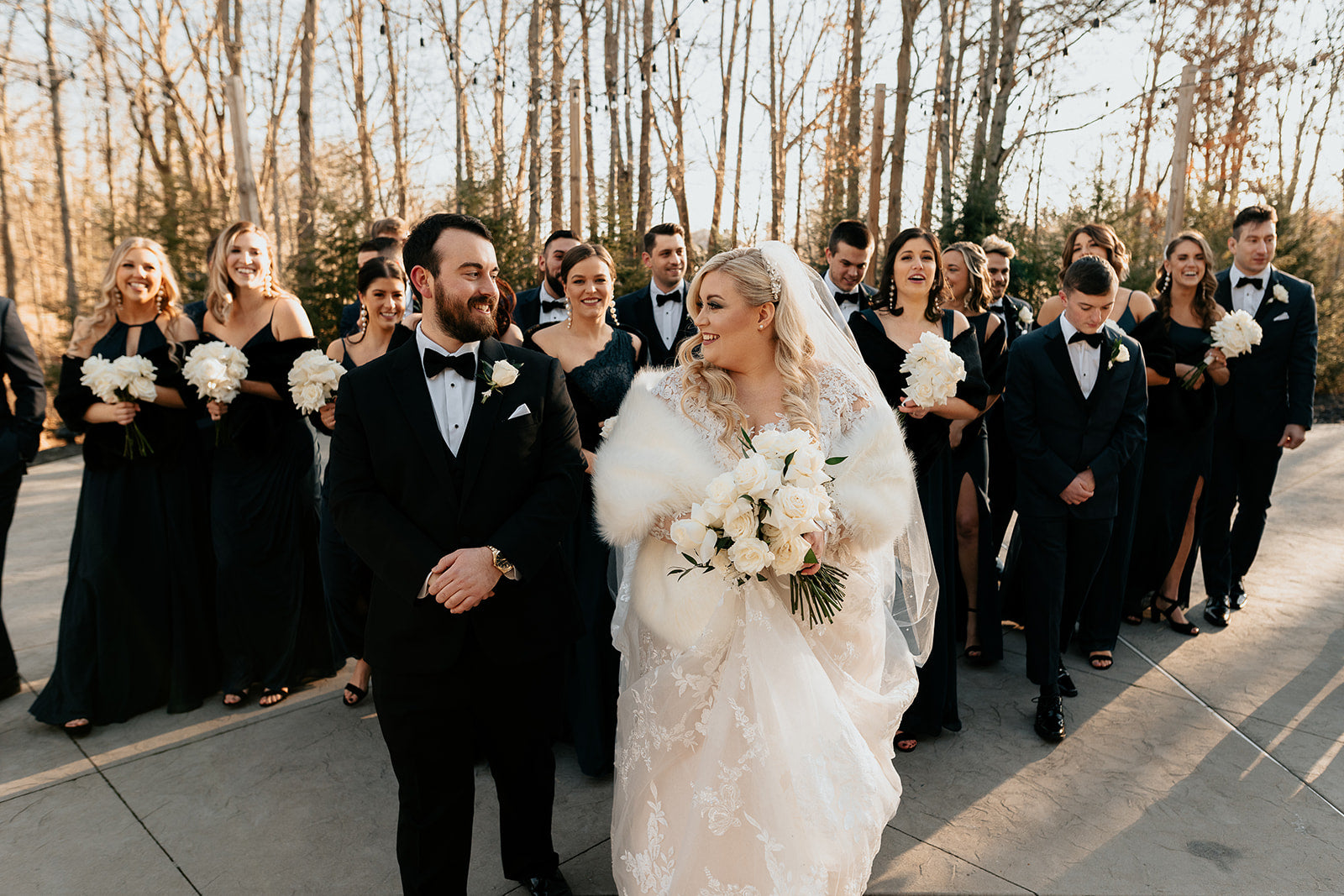 winter wedding couple