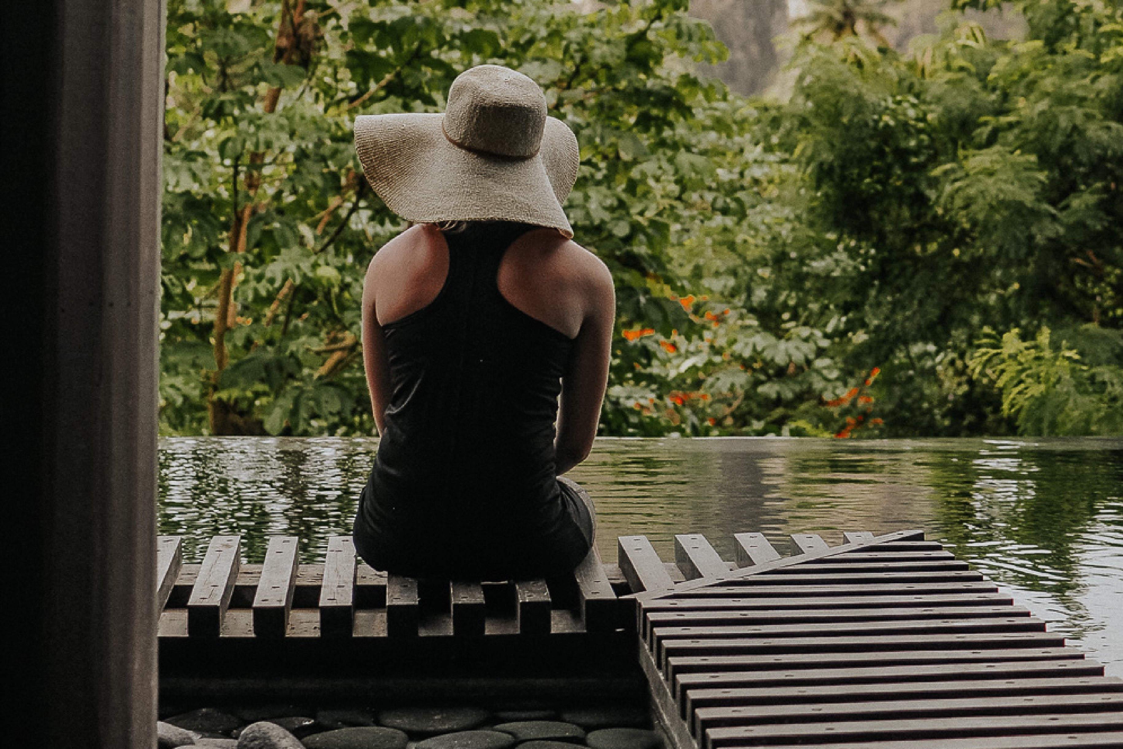 woman overlooking water