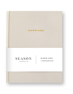 Load image into Gallery viewer, Marriage Journal cover in sand color with gold foil text