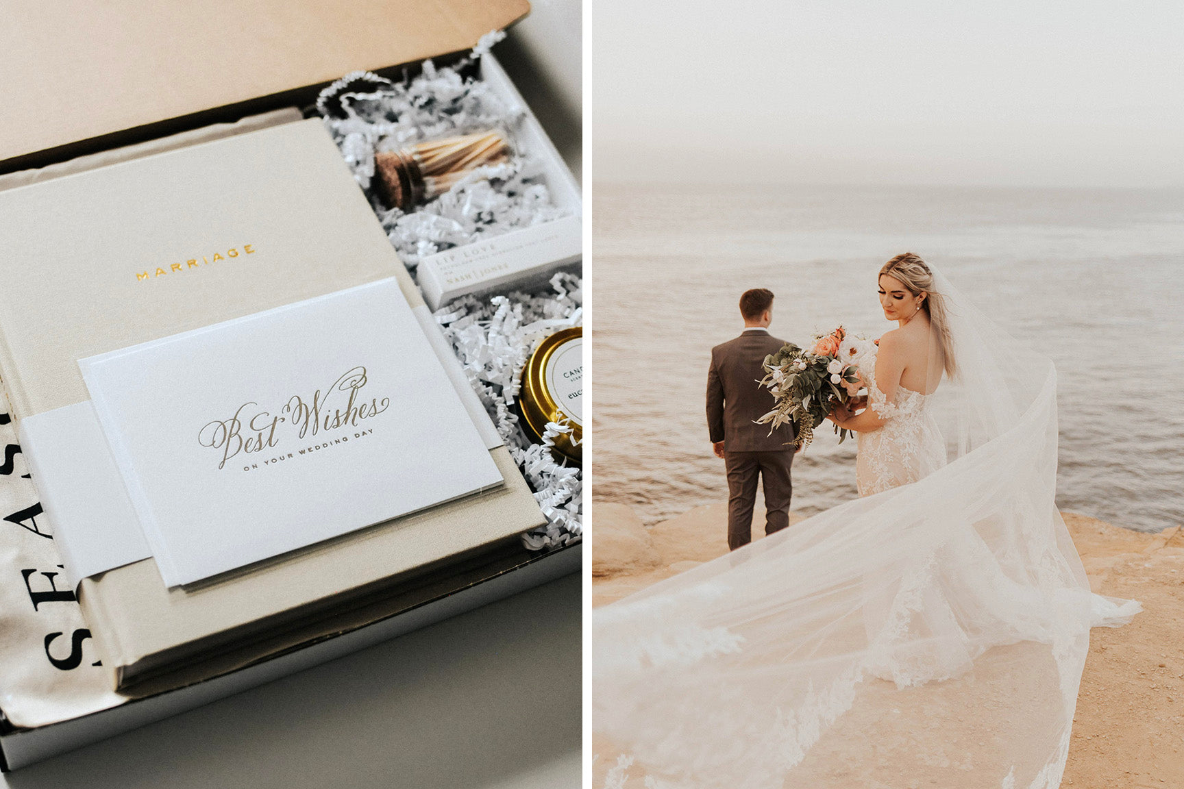 Marriage Journal and couple on their wedding day