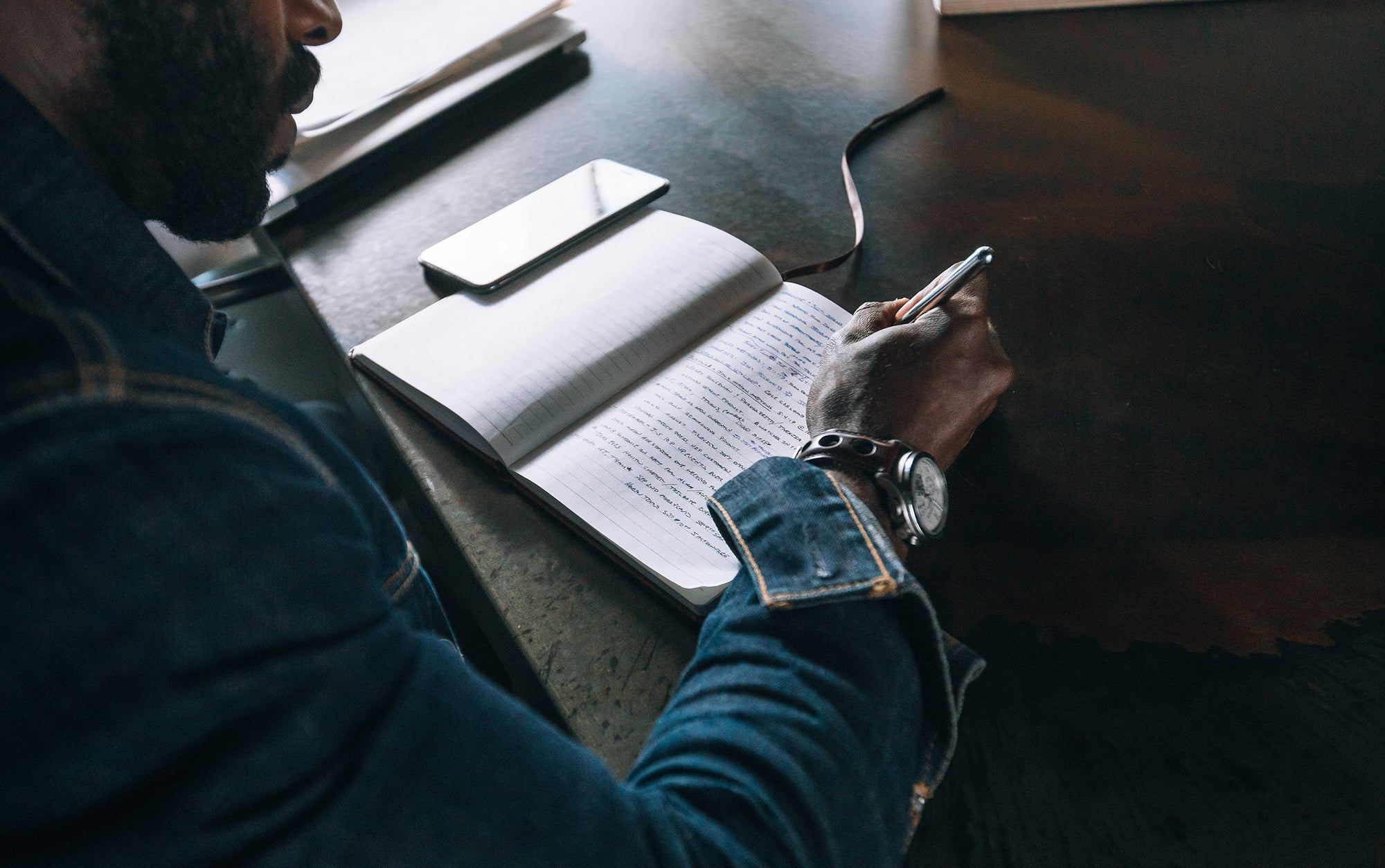 Man journaling 