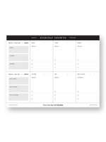 Load image into Gallery viewer, Everyday Growth Weekly Planner with weekly and daily tracking sections on a white background
